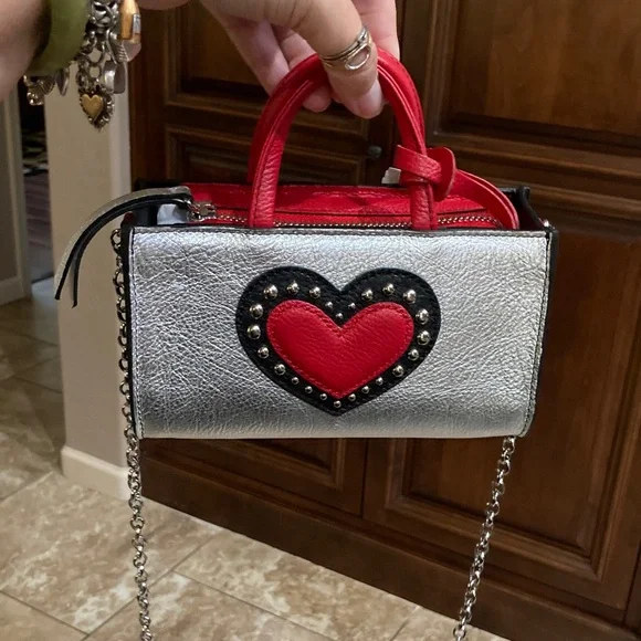 Brighton Multicolor Heart Petite Crossbody Bag with Chain Strap - Picture 14 of 15